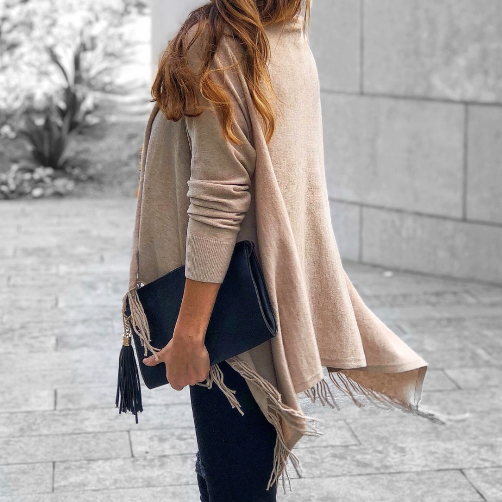 LAST1 - FRINGE CARDI - Oatmeal - Picture 3 of 6